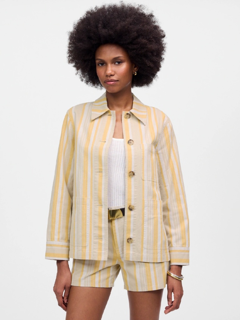 Madewell Long Chore Jacket in Stripe